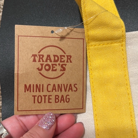 Yellow Trader Joe’s Mini Canvas Tote - Picture 4 of 5